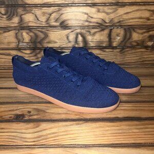 Suavs Navy Blue Knit Sneakers with Light Tan Soles